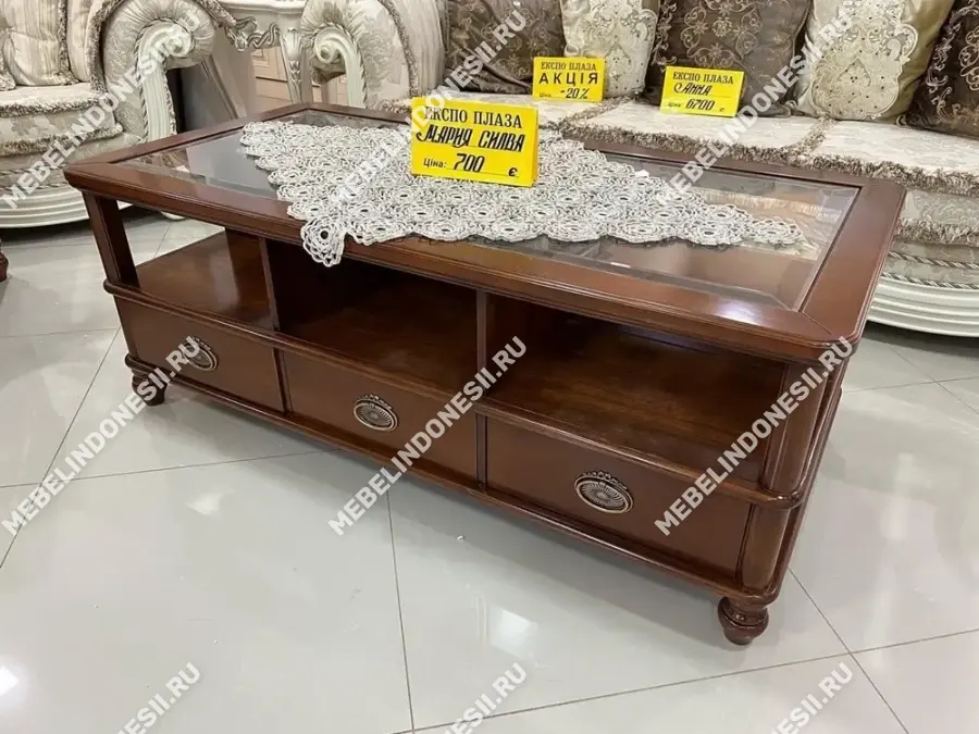Стол журнальный 1300 "Мария Сильва" Слоновая кость MS834  купить в интернет магазине Мебель из массива. Звоните +7 495 961-63-63 Журнальные столы из массива дерева